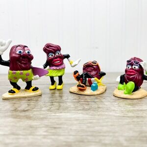 Vintage 1988 California Raisins Fun in the Sun PVC Figures Set of 4 Applause